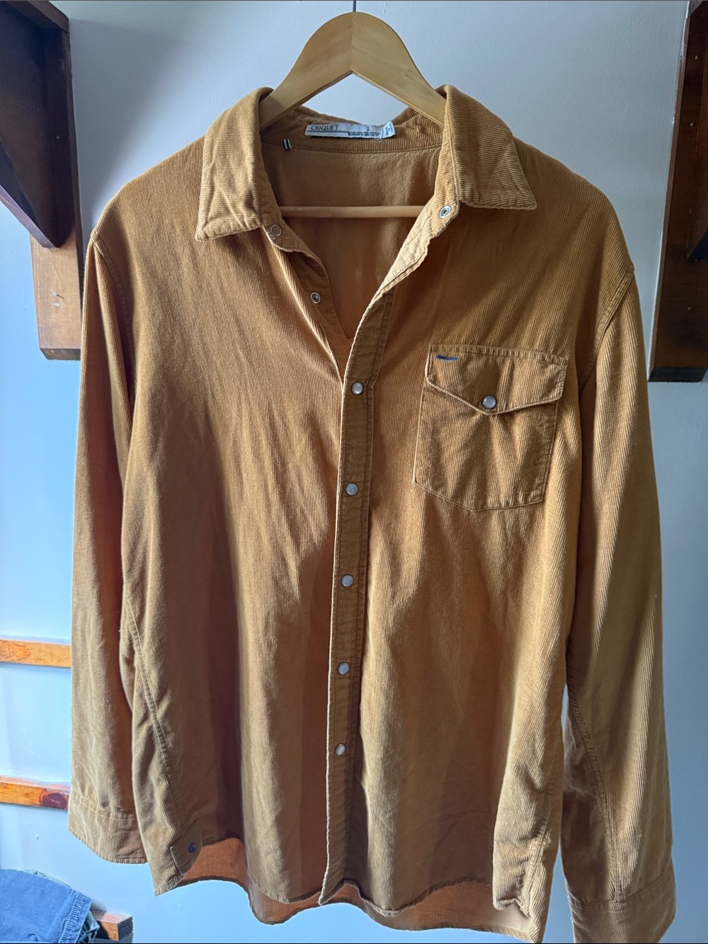 Criquet Men's Casual Long-Sleeve Button-Up Shirt - Mustard Brown